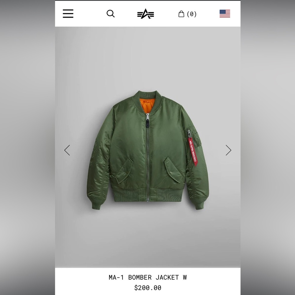 Alpha Industries MA-1 Bomber Jacket in Sage